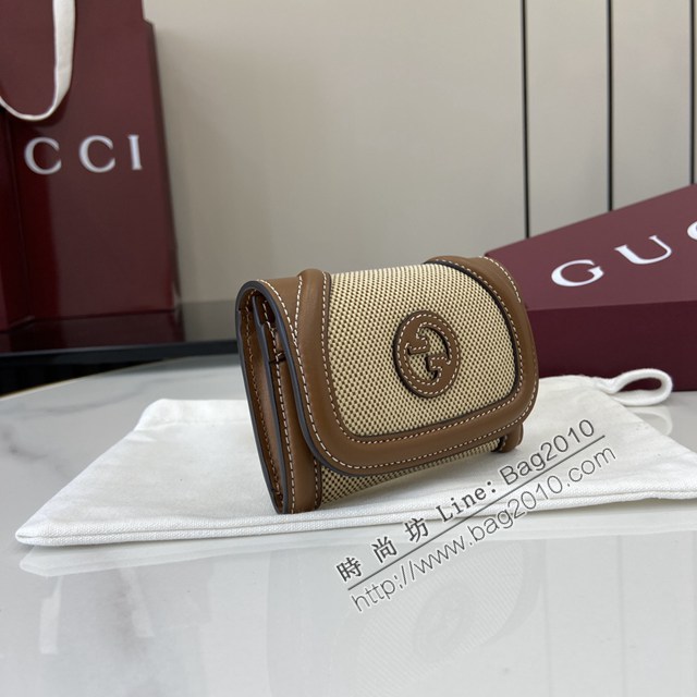 Gucci專櫃古馳最新款圓形互扣式雙G標識卡片夾卡包零錢包 jh2682型號：818811